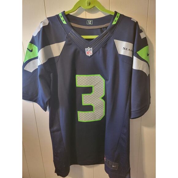 Seattle Seahawks Jersey Mens Large Nike Russell Wilson #3 On Field NFL Football - Picture 1 of 8